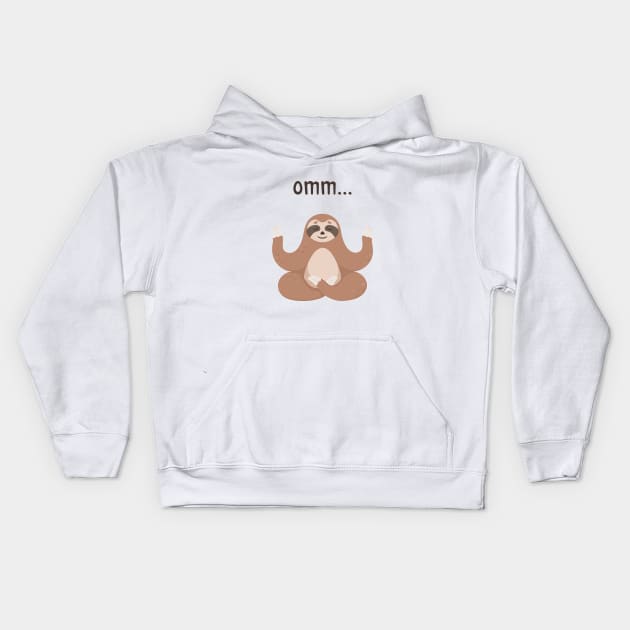 Cute sloth sitting lotus yoga pose. Funny sloth meditate Kids Hoodie by crocozen